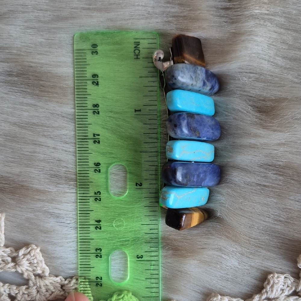 🌙Artisan Howlite Sodalite Tigers Eye Hair Clip - Picture 7 of 9